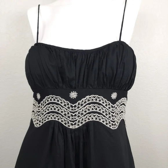 Jessica Howard Bohemian Black Embroidered Bodice Dress Size 8 - Picture 4 of 11
